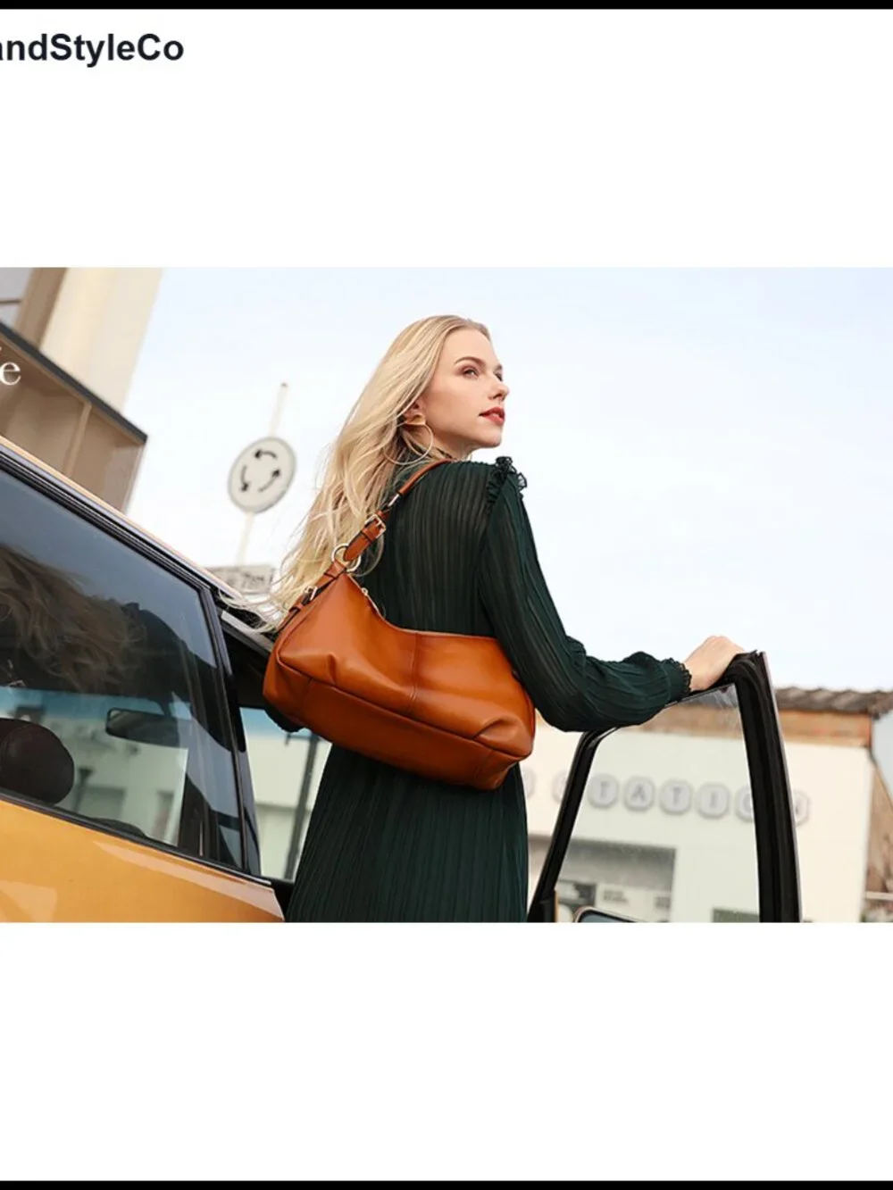 Vintage Leather Hobo Bag for Women with Adjustable Handle